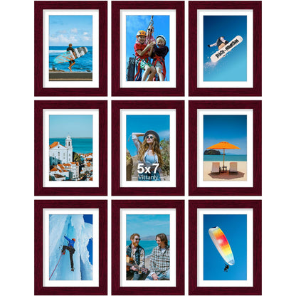 Vittanly 8x10 Picture Frames Set of 9 for Wall or Tabletop Display, Gold