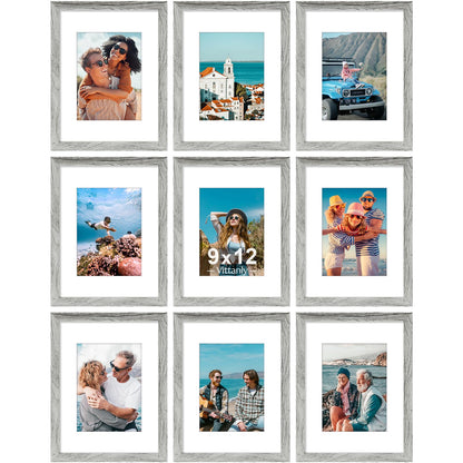 Vittanly 8x10 Picture Frames Set of 9 for Wall or Tabletop Display, Gold