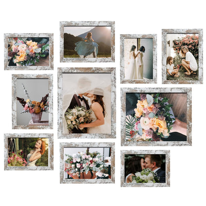LUCKYLIFE Picture Frames Collage Wall Decor 10-Pack, Gallery Wall Frame Set with 8x10 5x7 4x6 Frames in 3 Different Finishes