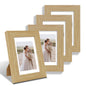 Hongkee 8x10 Picture Frame Set of 4, Real Glass and Wood Frame, 5x7 Mat