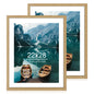 Hongkee 5x7 Picture Frame Set of 2, Real Glass and Wood Frame for Mat 4x6