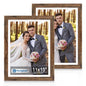 Hongkee 5x7 Picture Frame Set of 2, Real Glass and Wood Frame for Mat 4x6