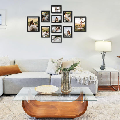 J.M.Deco Arched Collage Picture Frames Wall for Decor 9 Pieces 4 x 6 Photos