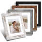 Hongkee 8x10 Picture Frame Set of 4, Real Glass and Wood Frame, 5x7 Mat