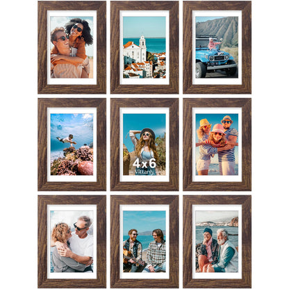 Vittanly 8x10 Picture Frames Set of 9 for Wall or Tabletop Display, Gold