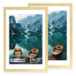 Hongkee 5x7 Picture Frame Set of 2, Real Glass and Wood Frame for Mat 4x6