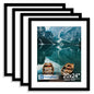 Hongkee 8x10 Picture Frame Set of 4, Real Glass and Wood Frame, 5x7 Mat