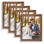 Hongkee 8x10 Picture Frame Set of 4, Real Glass and Wood Frame, 5x7 Mat
