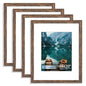 Hongkee 8x10 Picture Frame Set of 4, Real Glass and Wood Frame, 5x7 Mat