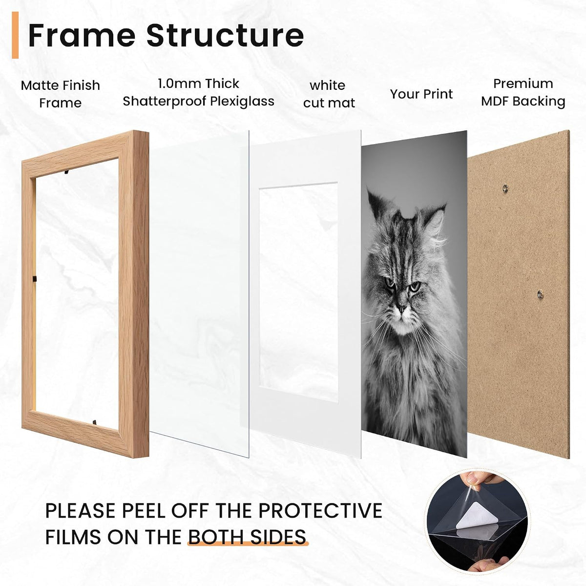 Venusmiles 20 Pack Picture Frames Collage Wall Decor, Gallery Frame Set for Wall Mounting or Tabletop Display, Multi Sizes Including 4pcs 8x10, 8pcs 5x7, 8pcs 4x6, Oak