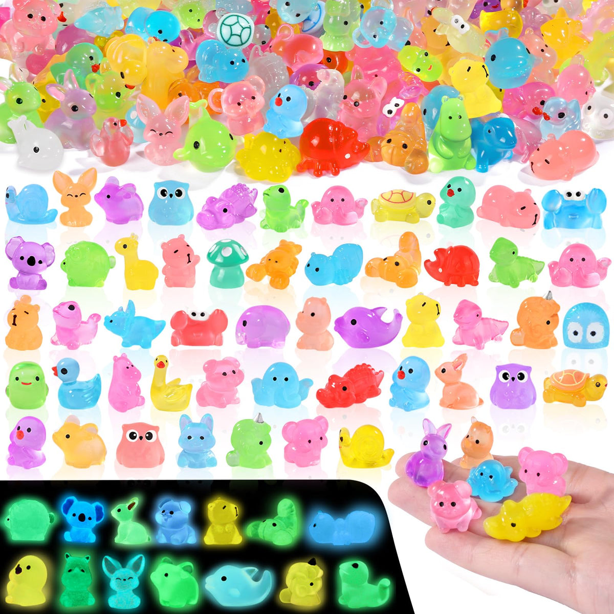 DIYDEC 40pcs Mini Resin Animal 40 Styles Tiny Resin Animals Miniature Little Small Animal Figures Bulk for Micro Fairy Garden Landscape Accessories Dollhouse Hide Crafts Decor Aquarium Toys