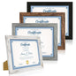 Hongkee 8x10 Picture Frame Set of 4, Real Glass and Wood Frame, 5x7 Mat