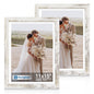 Hongkee 5x7 Picture Frame Set of 2, Real Glass and Wood Frame for Mat 4x6