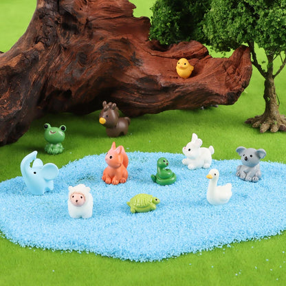 LOKIPA 30PCS Mini Resin Animals Figures, Tiny Resin Animal Miniature Garden Decor Micro Landscape Fairy Dollhouse Ornament for Fairy Garden, Dollhouse, Plant Pots, Bonsai Craft Decor