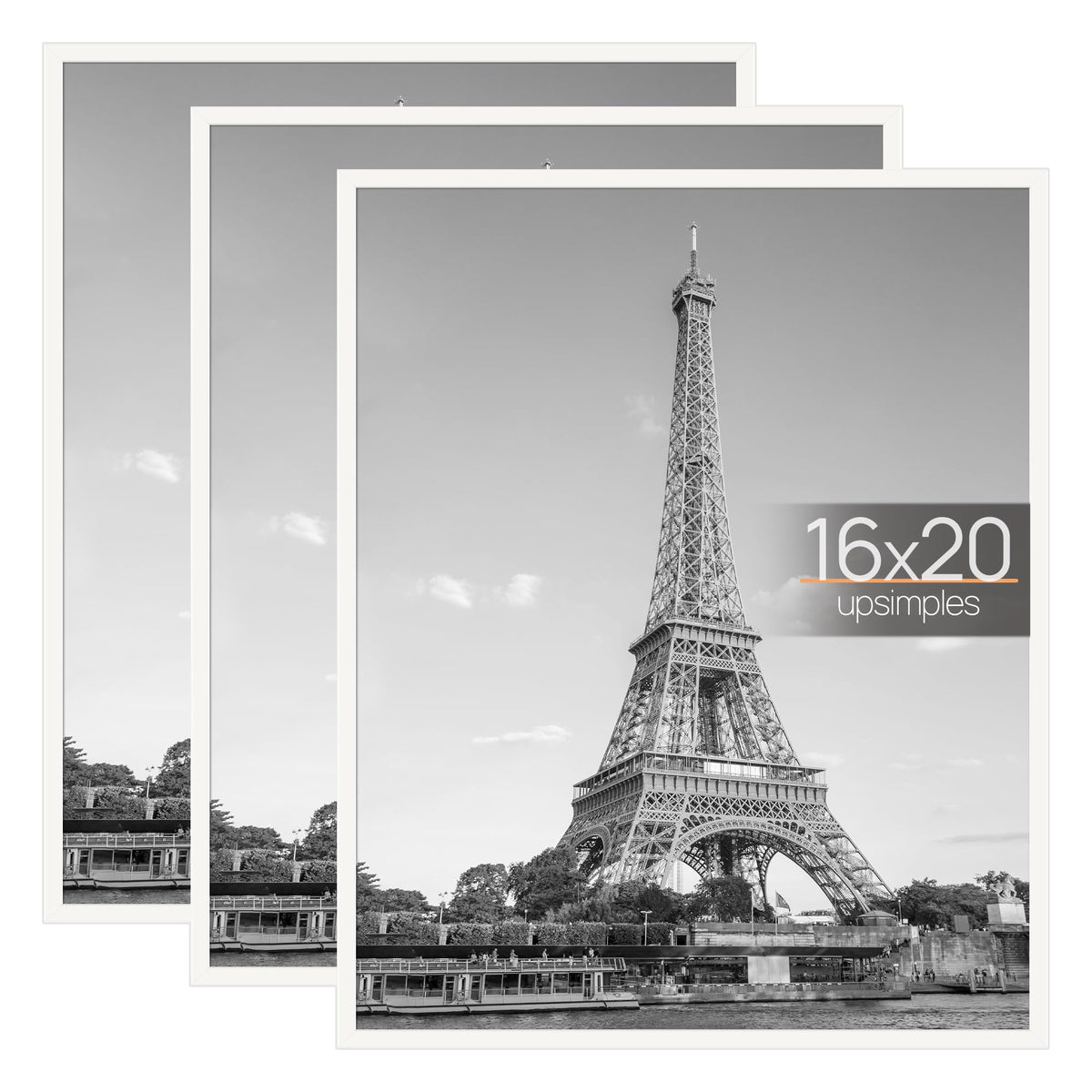 upsimples 16x24 Poster Frame, Easy Slide-In Assembly, Black, 3 Pack
