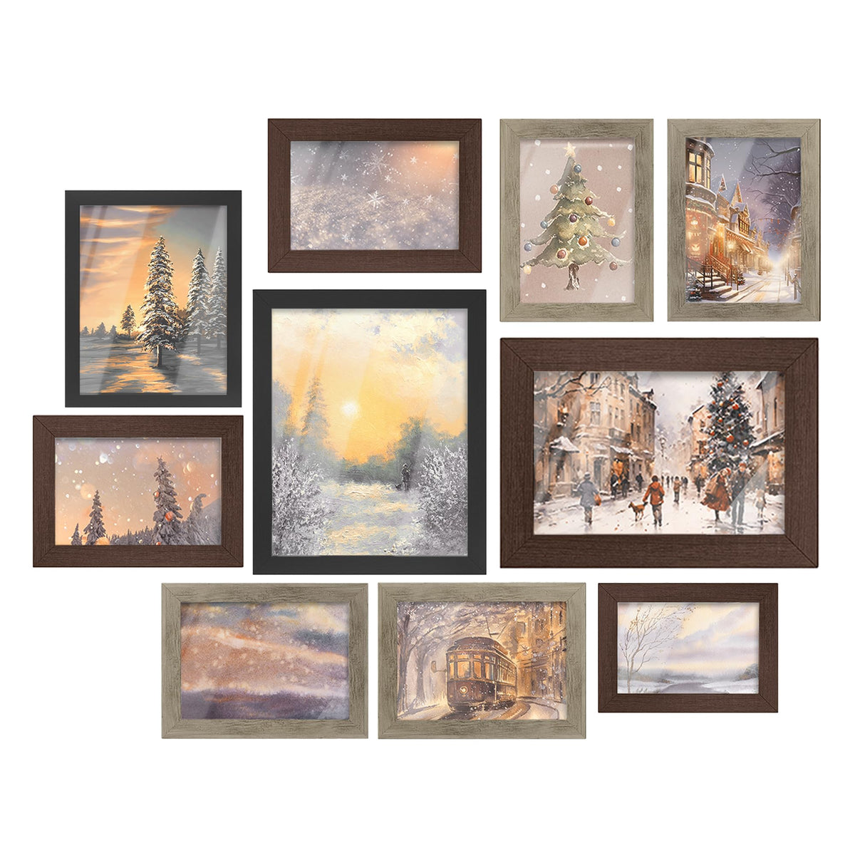 SONGMICS Collage Picture Frames, Set of 10, Glass