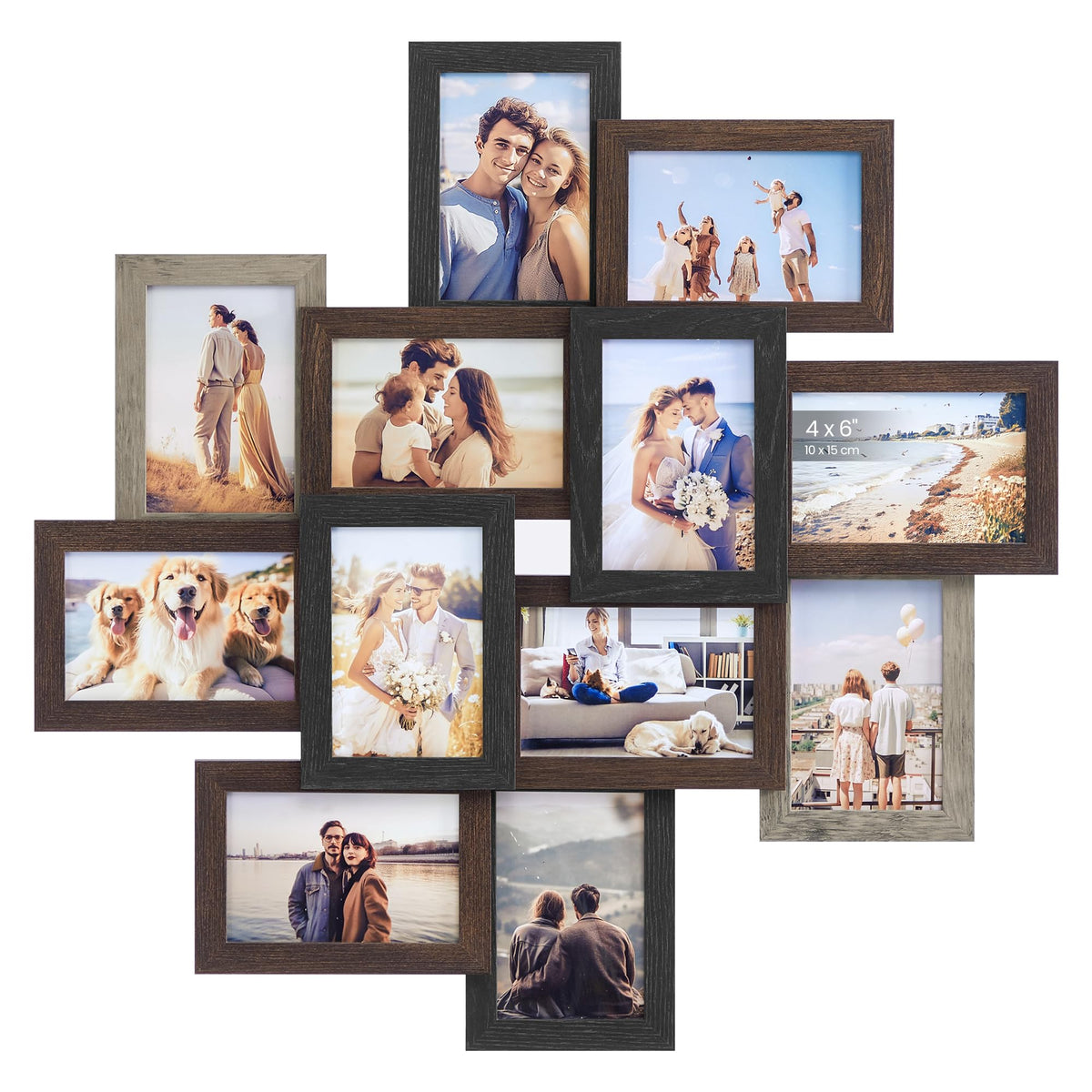 SONGMICS 12-Pack 4 x 6 Collage Picture Frames with Glass Front