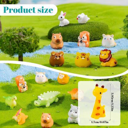 52 Pcs Mini Resin Animal Figurines for Fairy Garden Decor