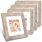 iRahmen 8x10 Picture Frame Set of 4, High Definition Real Glass Rustic Brown Frame, 8 x 10 Wood Photo Frames for Desktop Display and Wall Mounting