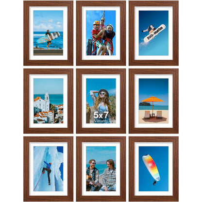 Vittanly 8x10 Picture Frames Set of 9 for Wall or Tabletop Display, Gold