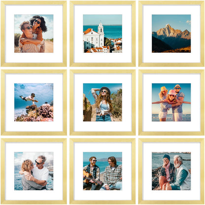 Vittanly 8x10 Picture Frames Set of 9 for Wall or Tabletop Display, Gold
