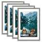 Hongkee 8x10 Picture Frame Set of 4, Real Glass and Wood Frame, 5x7 Mat