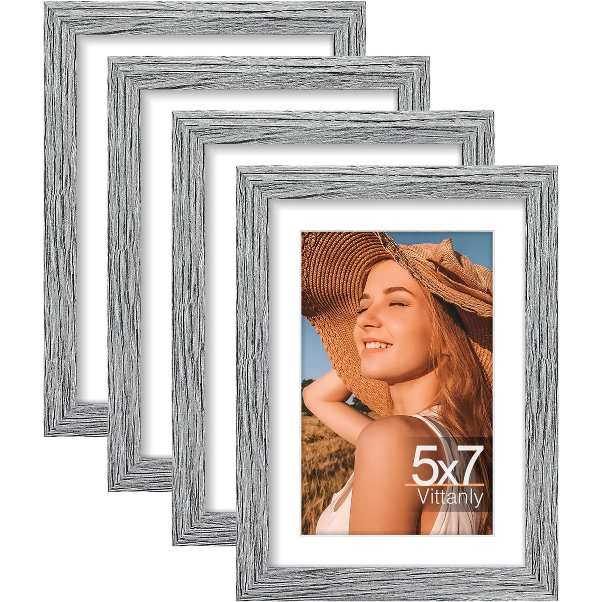 Vittanly 8x10 Picture Frames Set of 4, for Wall or Tabletop, Pale Pink