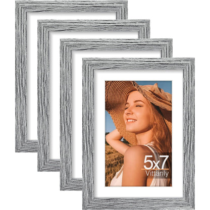 Vittanly 8x10 Picture Frames Set of 4, for Wall or Tabletop, Pale Pink