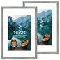 Hongkee 5x7 Picture Frame Set of 2, Real Glass and Wood Frame for Mat 4x6