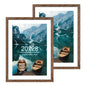 Hongkee 5x7 Picture Frame Set of 2, Real Glass and Wood Frame for Mat 4x6