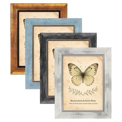 XUANLUO 5x7 Picture Frames Set of 4,Rustic Retro Photo Frame(Multicolor)