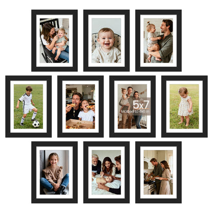upsimples 4x6 Picture Frame, Photo Collage Wall Decor Set of 10, Black