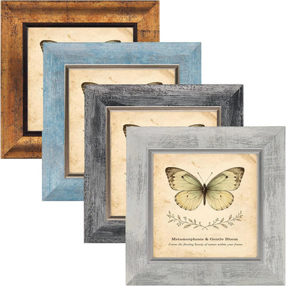 XUANLUO 5x7 Picture Frames Set of 4,Rustic Retro Photo Frame(Multicolor)