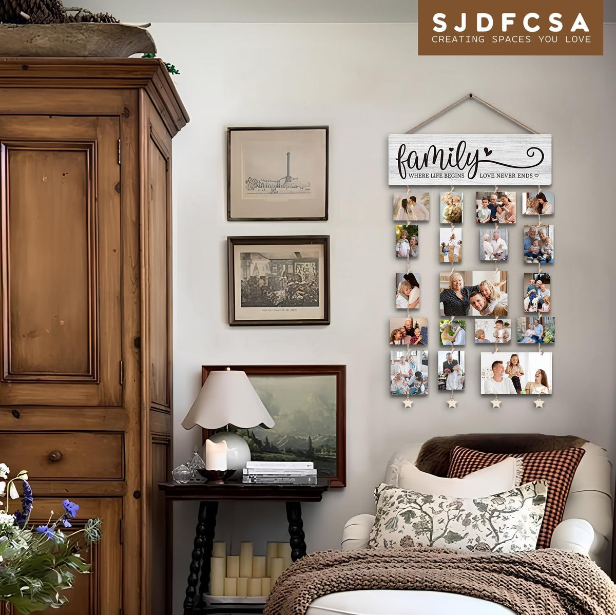 Family Picture Frames Collage Photo Hanging Display Picture Board
