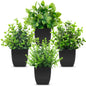 Der Rose 4 Pack 7" Mini Fake Plants, Artificial Plants for Bathroom Decor