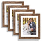 Hongkee 8x10 Picture Frame Set of 4, Real Glass and Wood Frame, 5x7 Mat