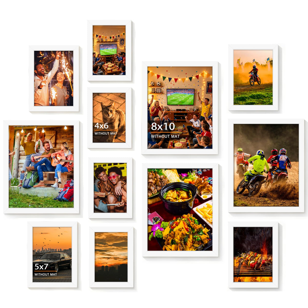 DUENPY 12 Pack Gallery Collage Frame Mixed Sizes Black