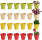 Juvale Mini Plastic Plant Pots - Drainage Hole for Flower Pots - Sturdy Planter for Indoor Plants - Pack of 24, 2.5 x 2.3 in, Multicolor