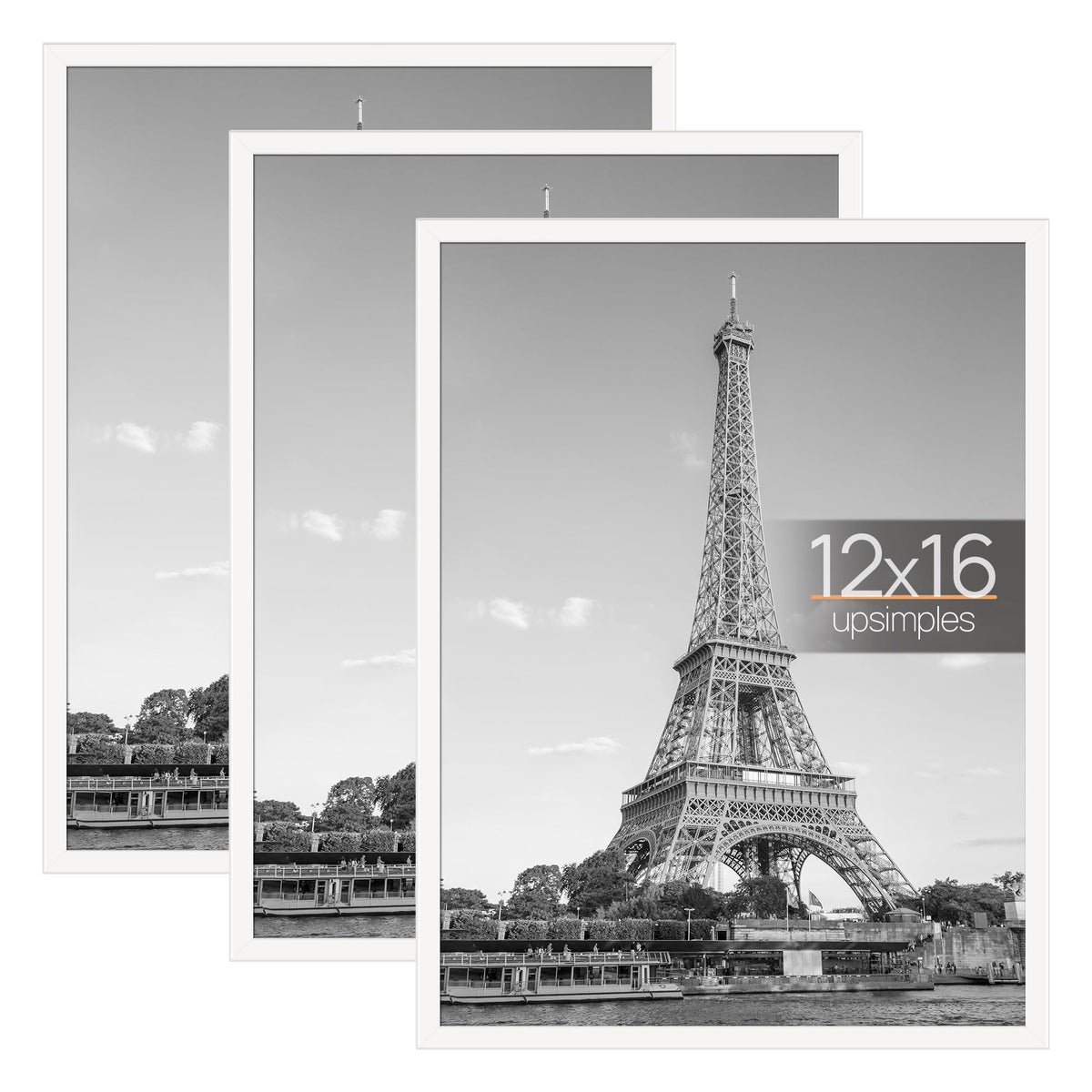 upsimples 16x24 Poster Frame, Easy Slide-In Assembly, Black, 3 Pack