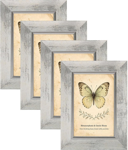 XUANLUO 5x7 Picture Frames Set of 4,Rustic Retro Photo Frame(Multicolor)