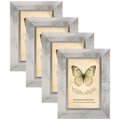 XUANLUO 5x7 Picture Frames Set of 4,Rustic Retro Photo Frame(Multicolor)
