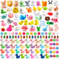 DULEFUN 150pcs Mini Resin Animals, Colorful Duck Figurine Hide DIY Decor