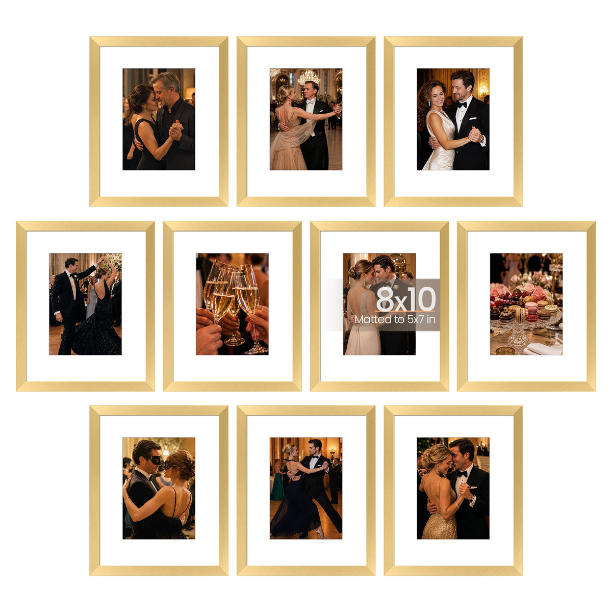 upsimples 4x6 Picture Frame, Photo Collage Wall Decor Set of 10, Black