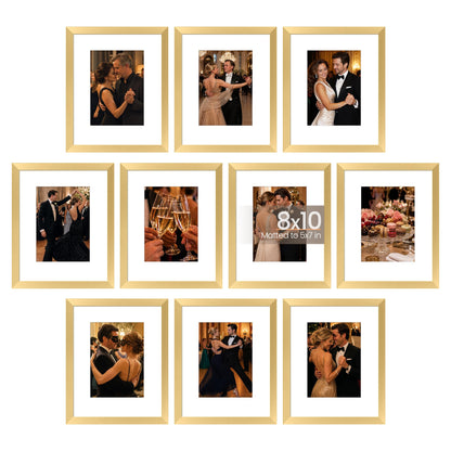 upsimples 4x6 Picture Frame, Photo Collage Wall Decor Set of 10, Black
