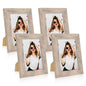 iRahmen 8x10 Picture Frame Set of 4, High Definition Real Glass Rustic Brown Frame, 8 x 10 Wood Photo Frames for Desktop Display and Wall Mounting