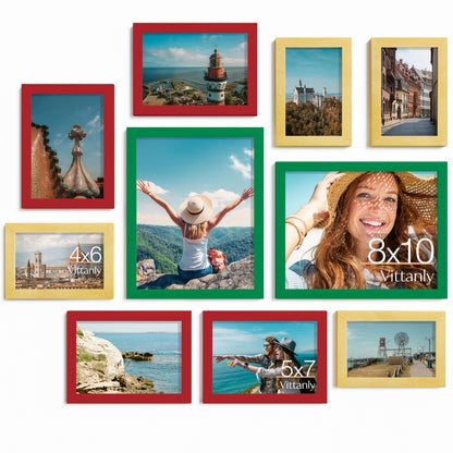 Vittanly 10 Pack Picture Frames Collage Wall Decor, Black