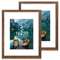 Hongkee 5x7 Picture Frame Set of 2, Real Glass and Wood Frame for Mat 4x6