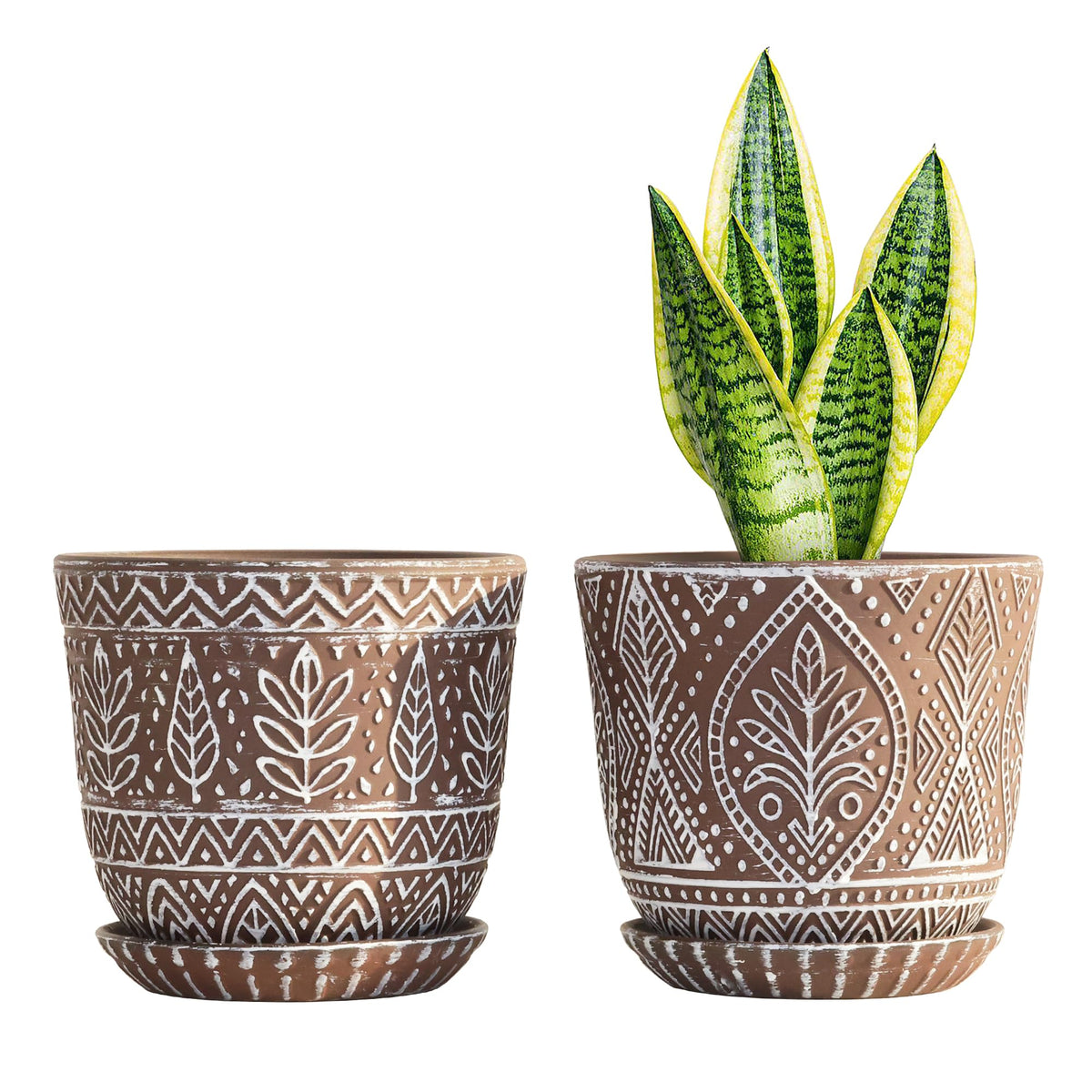 Gepege Ceramic Succulent Pots, 4 Inch Small Plant Pots with Drainage