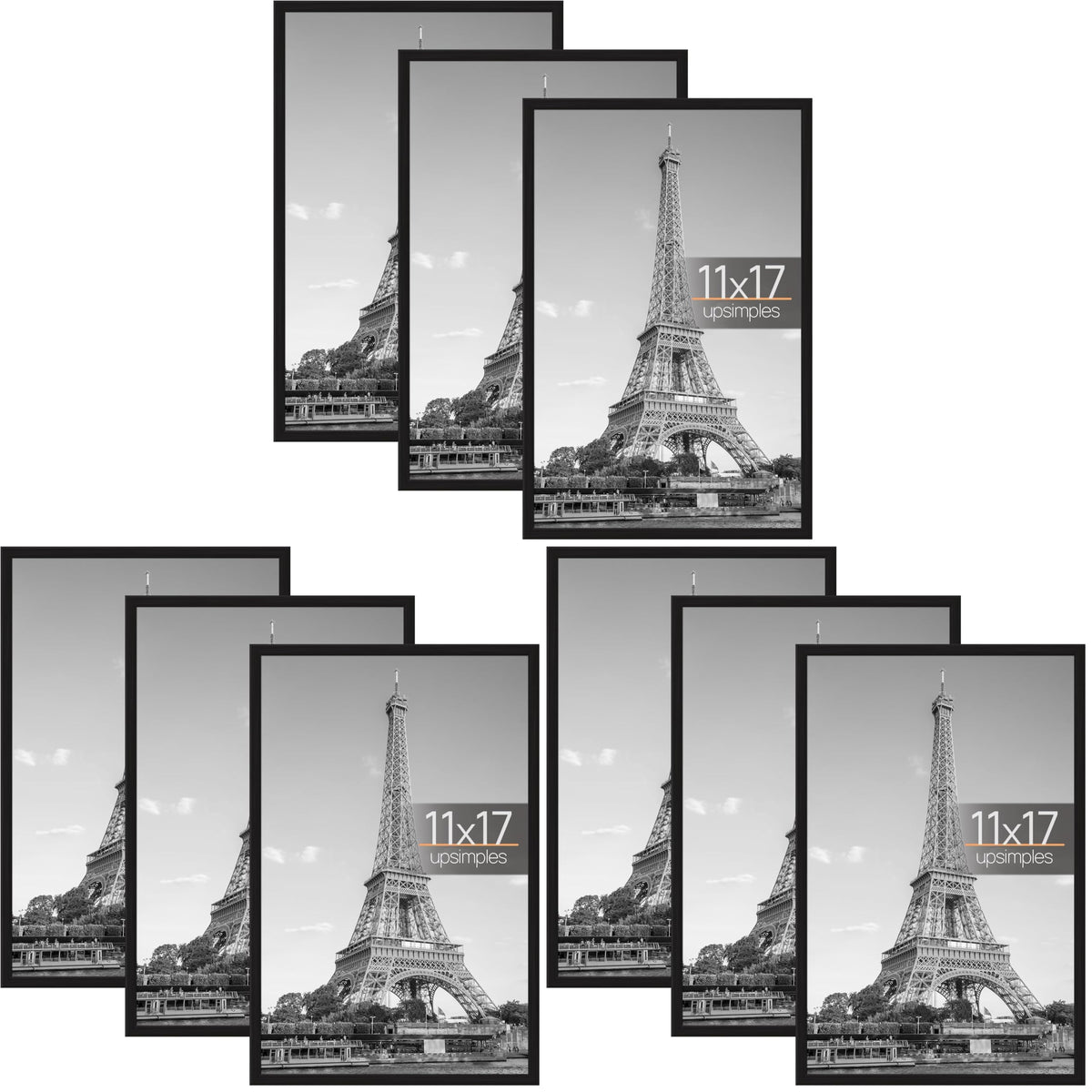upsimples 16x24 Poster Frame, Easy Slide-In Assembly, Black, 3 Pack