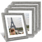 Hongkee 8x10 Picture Frame Set of 4, Real Glass and Wood Frame, 5x7 Mat